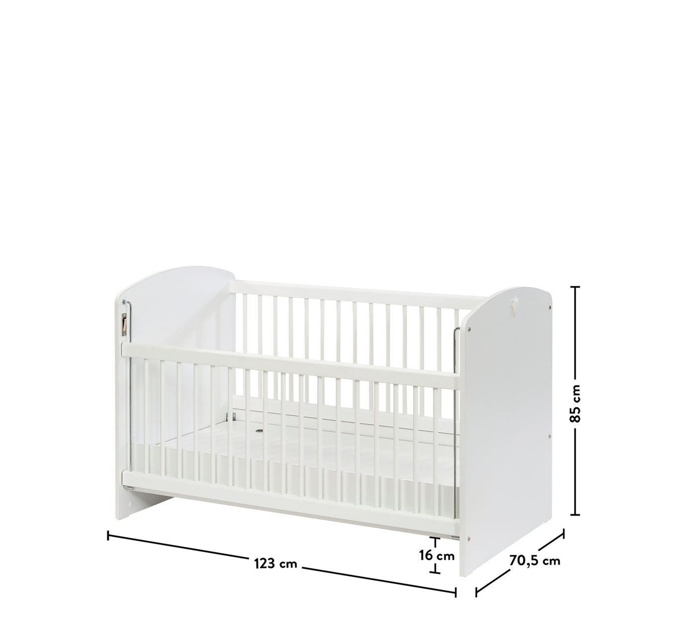 Geleneksel Asansörlü Karyola Beyaz (60x120 cm)