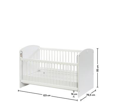 Geleneksel Asansörlü Karyola Beyaz (60x120 cm)