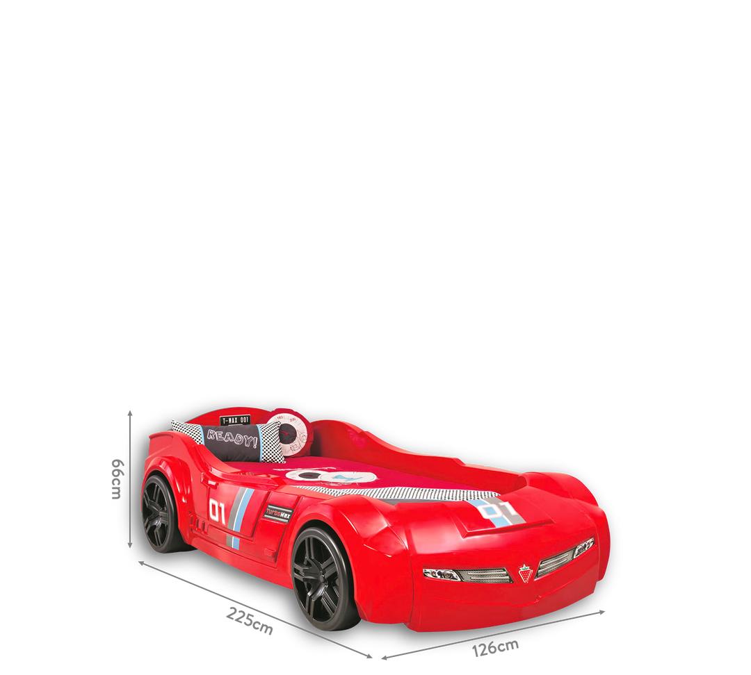 Turbo Max Araba Yatak (Kırmızı) (90x195 cm) | Çilek Odası