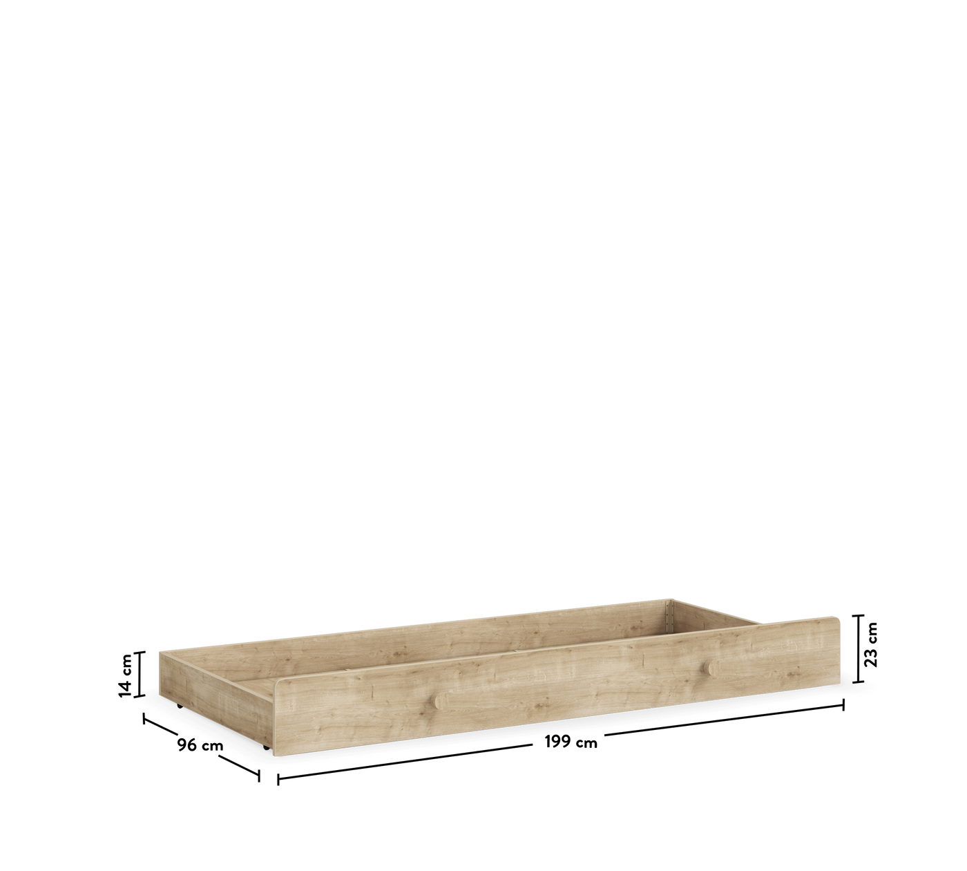 Daybed Çatısız Karyola-Mocha (Alt Karyolalı) (100x200 cm)