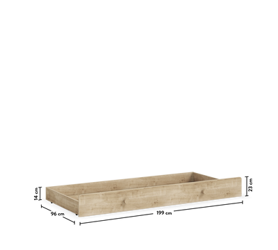 Daybed Çatısız Karyola-Mocha (Alt Karyolalı) (100x200 cm)