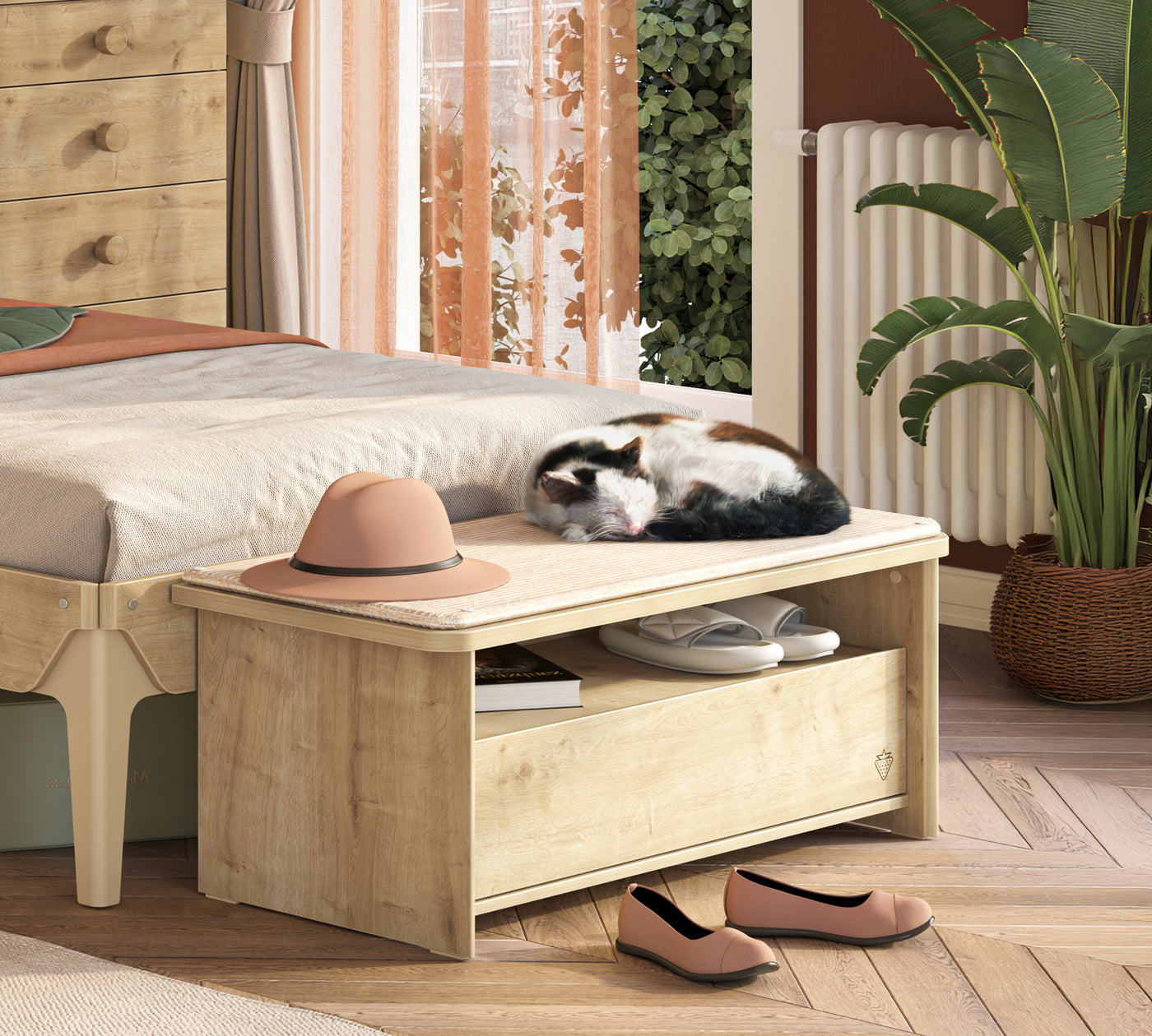 Mocha Çekmeceli Puf