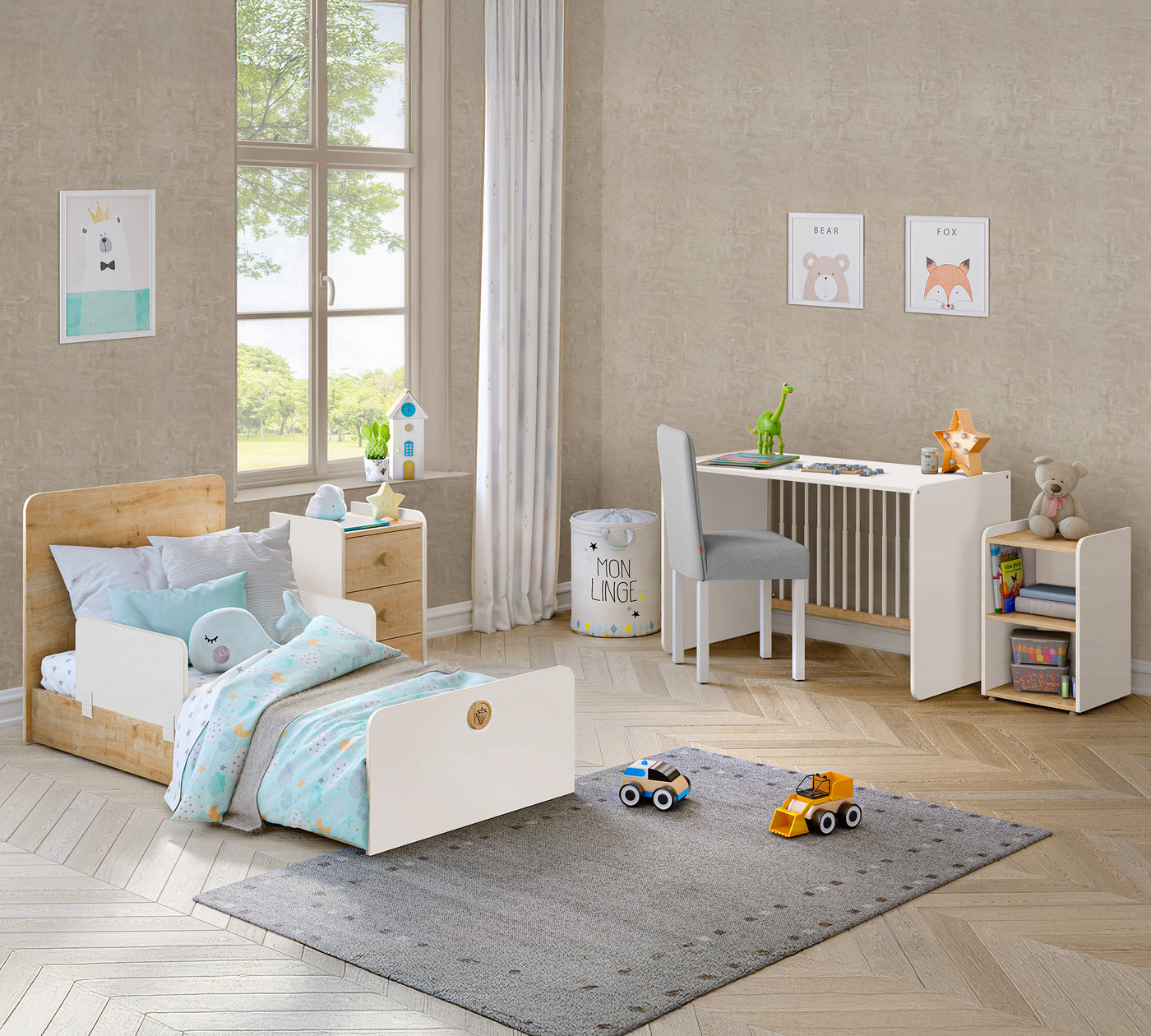 Baby Natura Büyüyen Bebek Karyolası (Sallanan ve Masa Olabilen) (70x115-70x160 cm)