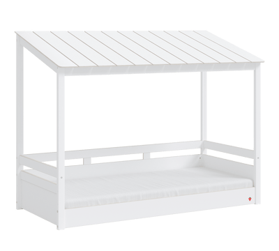 Montes Beyaz Pencereli Ahşap Çatılı Karyola (90x200 cm)