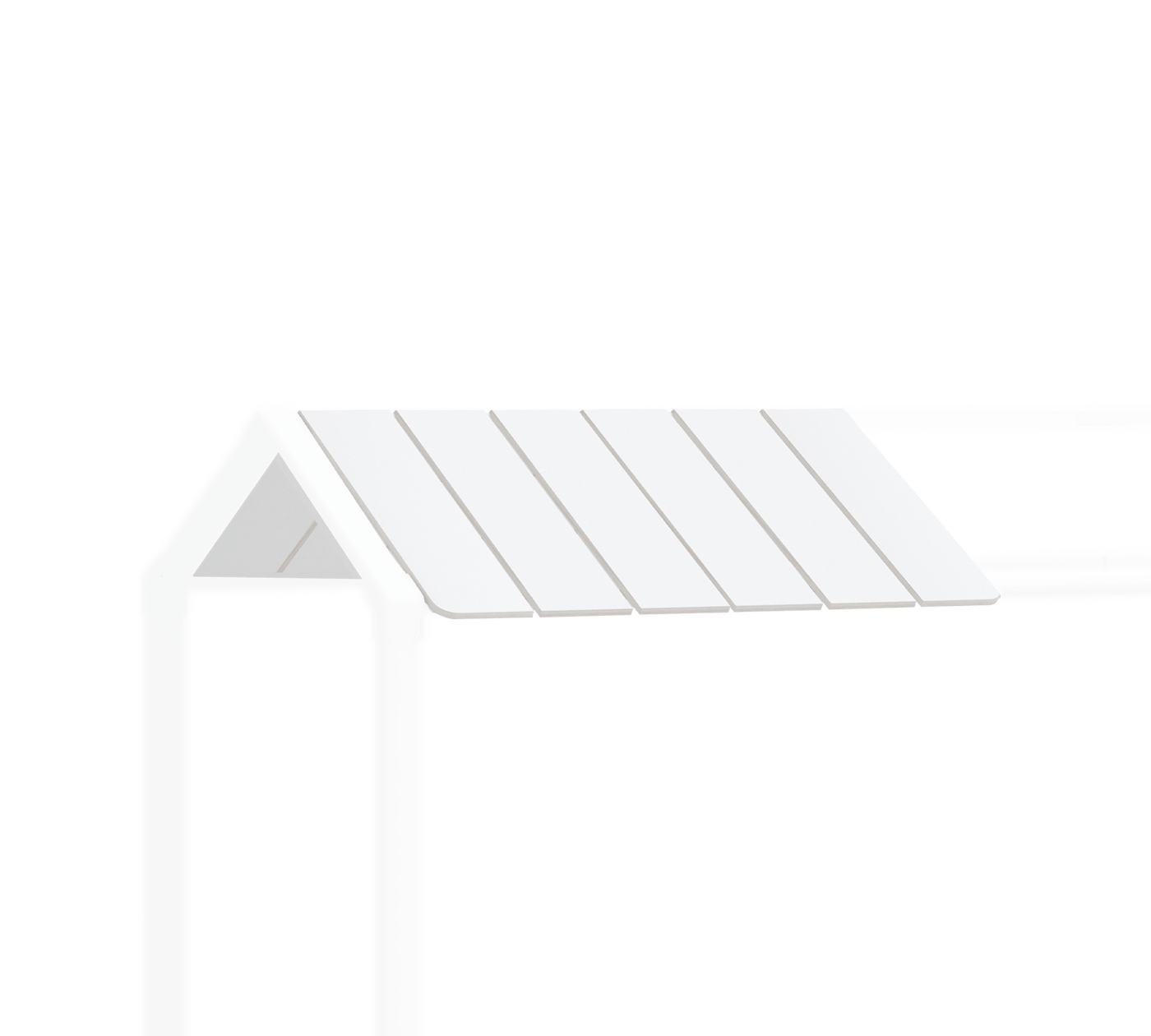 Montes Beyaz Düz Çatılı Karyola (Yarı Ahşap Çatılı) (90x200 cm)