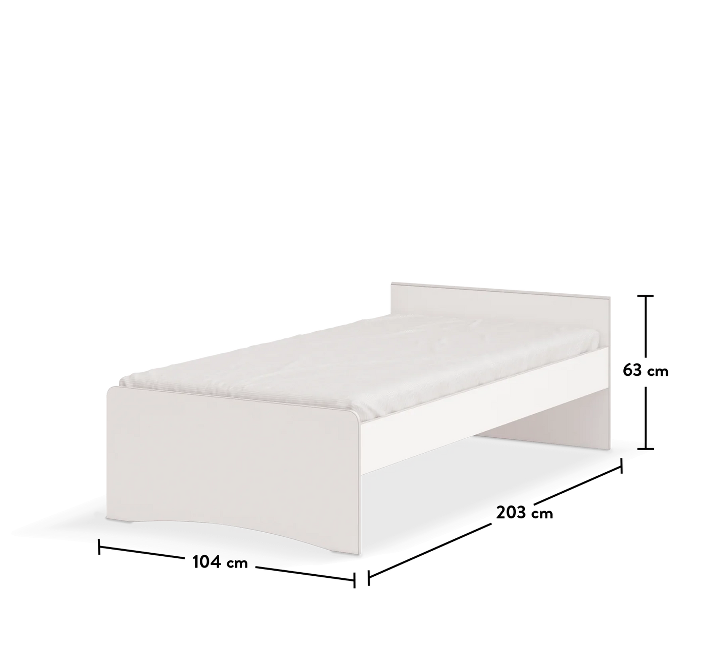 Montes Beyaz Başlıksız Karyola (100x200 cm)
