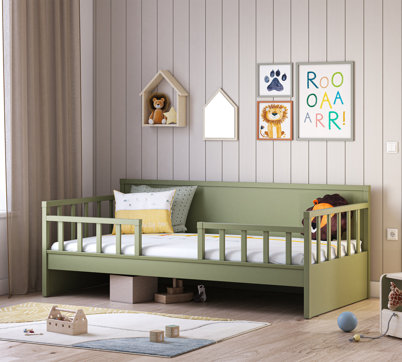 Daybed Çatısız Karyola (Yeşil) (100x200 cm)