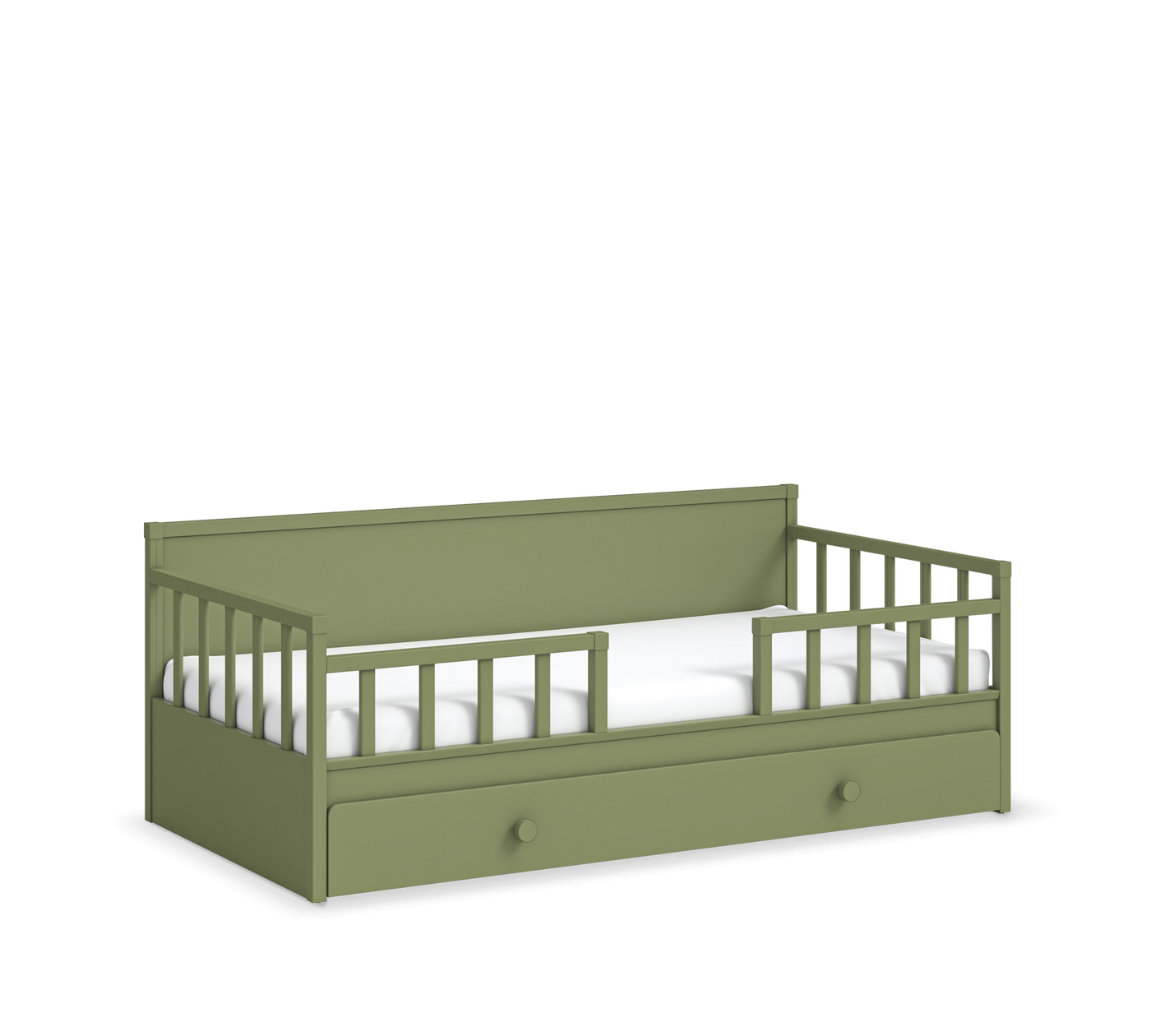 Daybed Çatısız Karyola Yeşil (Alt Karyolalı) (100x200 cm)