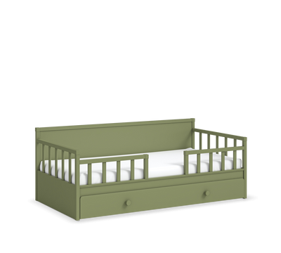 Daybed Çatısız Karyola Yeşil (Alt Karyolalı) (100x200 cm)