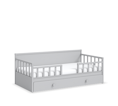 Daybed Çatısız Karyola Gri (Alt Karyolalı) (100x200 cm)