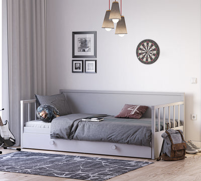 Daybed Çatısız Karyola Gri (Alt Karyolalı) (100x200 cm)