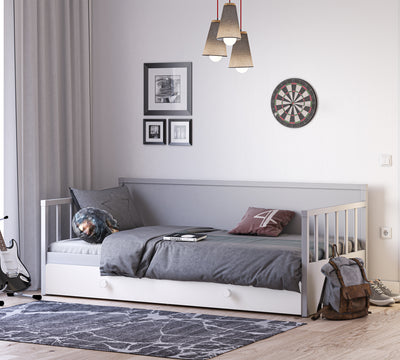Daybed Çatısız Karyola Gri (Alt Karyolalı) (100x200 cm)