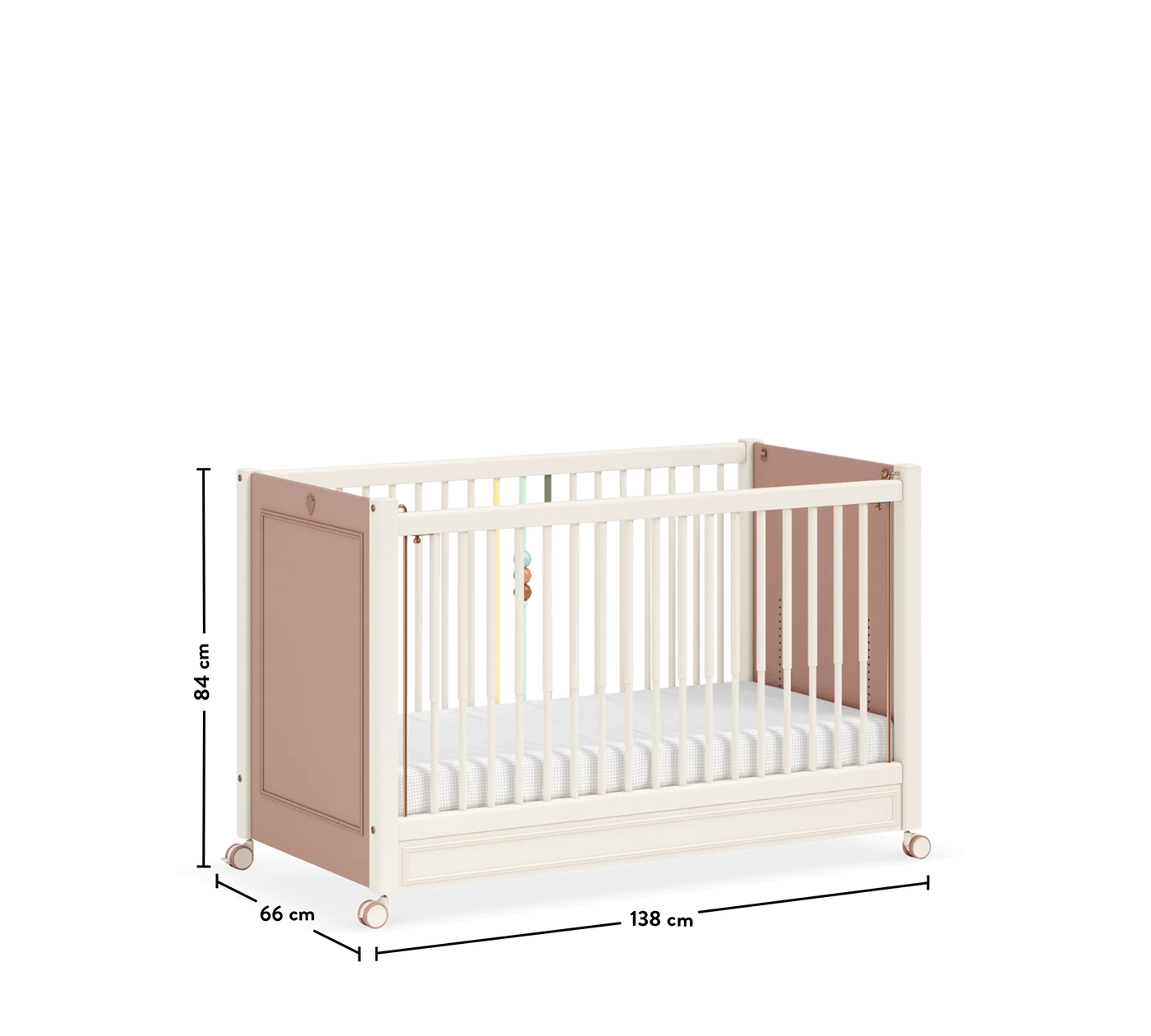 Baby Elegance Tekerlekli Bebek Karyolası (Anne Yanı Olabilen) (60x120 cm)