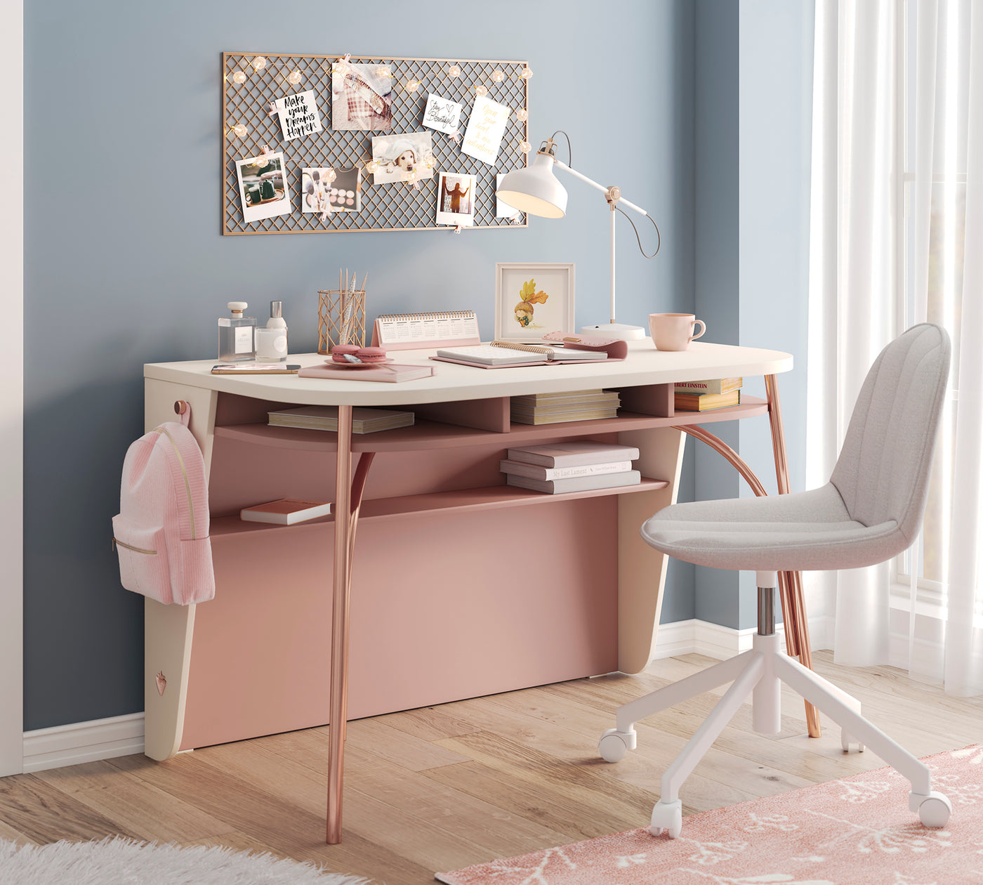 Elegance Metal Ayaklı Çalışma Masası (Üniteli)
