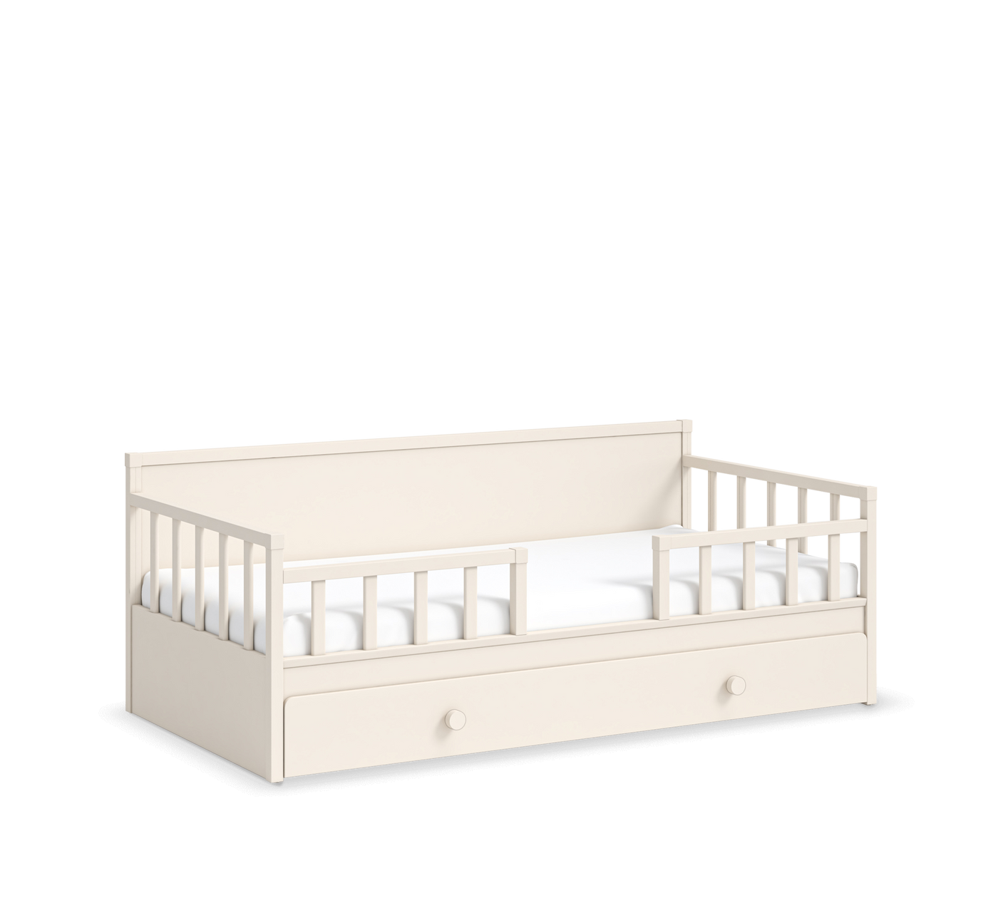 Daybed Çatısız Karyola Krem (Alt Karyolalı) (100x200 cm)