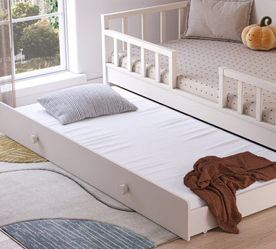 Daybed Çatısız Karyola Krem (Alt Karyolalı) (100x200 cm)